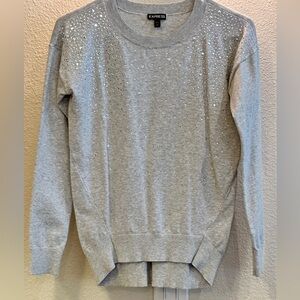 ❤️ BOGO SALE ITEM ❤️ Express Light Gray Sweater Sparkling Accents Size Small